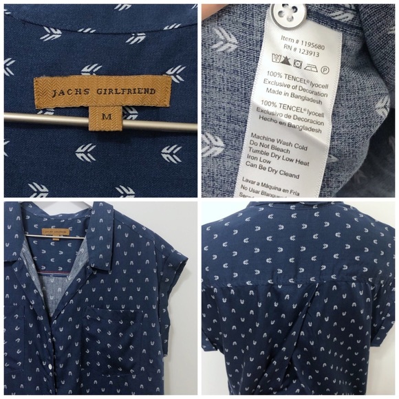 SOLD JACHS Girlfriend Arrow Print ButtonDownBlouse - Picture 7 of 8